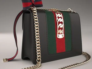 Sylvie leather mini chain bag 3D Model