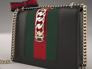 Sylvie leather mini chain bag 3D Model