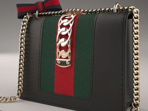 Sylvie leather mini chain bag 3D Model