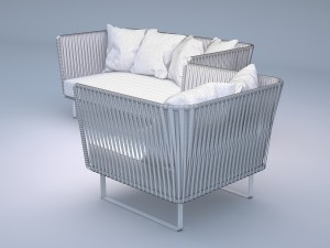 kettal bitta 2-seater sofa and club armchair 3D 模型