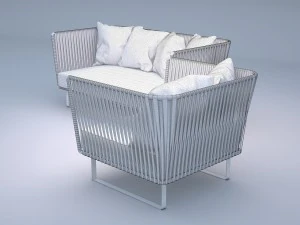 kettal bitta 2-seater sofa and club armchair 3D Model