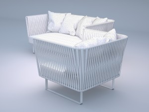 kettal bitta 2-seater sofa and club armchair 3D 模型