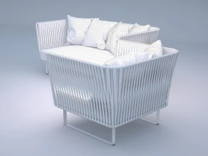 kettal bitta 2-seater sofa and club armchair 3D Model