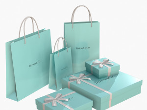 Chanel Gift Packaging Boxes and Paper Bags 3D model