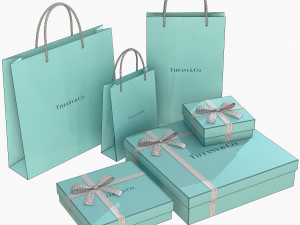 Gift packaging boxes and paper bags 3D Model
