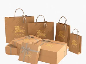 Gift packaging boxes and paper bags 3D Model