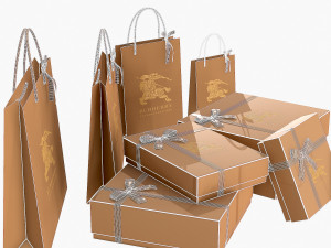 Gift packaging boxes and paper bags 3D Модель