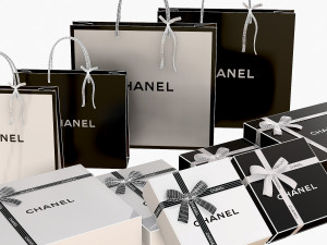 Gift packaging boxes and paper bags 3D 모델