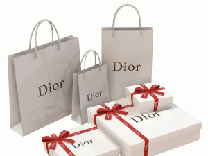dior gift packaging boxes and paper bags 3D Model