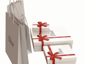Gift packaging boxes and paper bags Modelo 3D