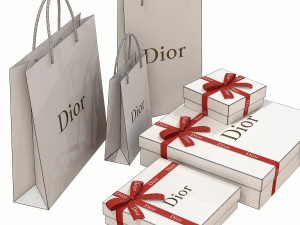 Gift packaging boxes and paper bags Modelo 3D