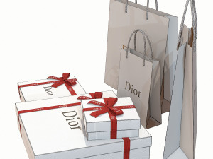 Gift packaging boxes and paper bags Modelo 3D
