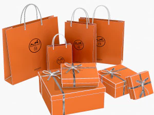 Gift packaging boxes and paper bags 3D Model