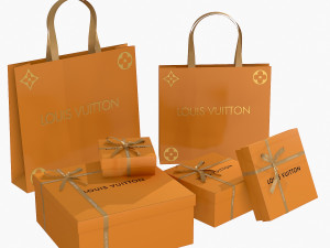 Louis Vuitton shopping Bag and Small Purse Box