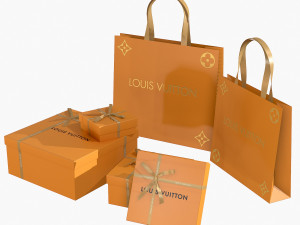 Gift packaging boxes and paper bags Modelo 3D