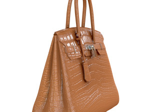Bag beige crocodile leather 3D Модель