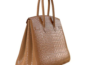 Bag beige crocodile leather 3D Model