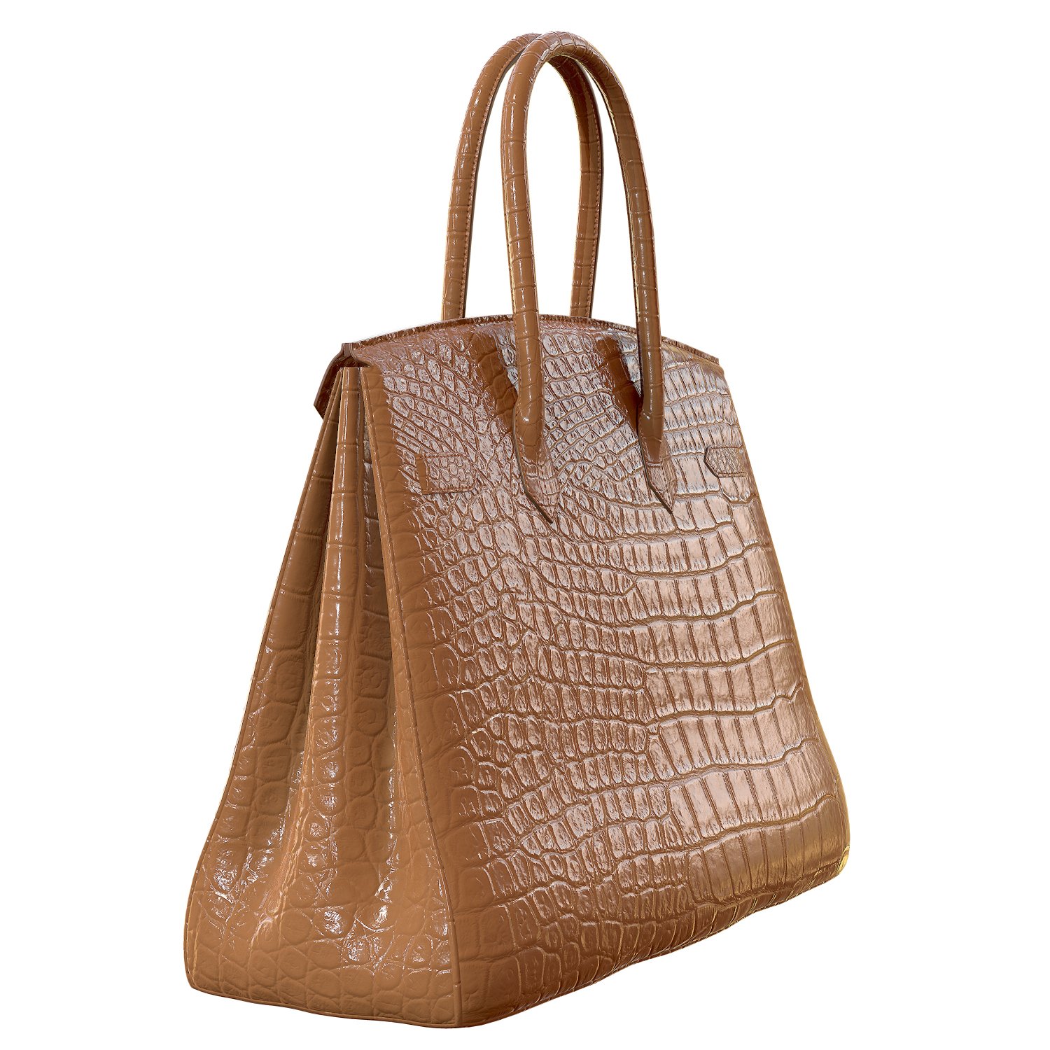 hermes birkin bag beige crocodile leather 3D Model in Clothing