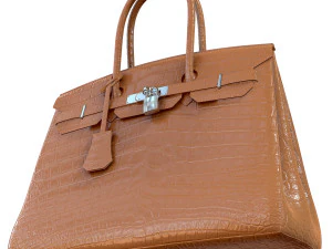 Bag beige crocodile leather 3D Model