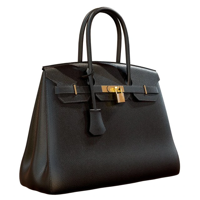 Bag black leather 3D Model .c4d .max .obj .3ds .fbx .stl .blend 