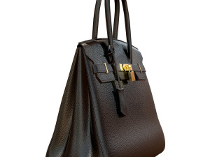 Bag black leather 3D Модель