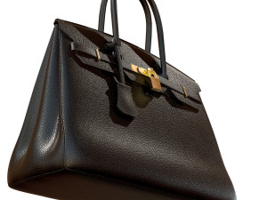 Bag black leather 3D Модель