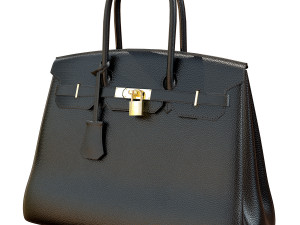Bag black leather 3D Модель
