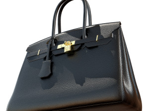 Bag black leather 3D Модель