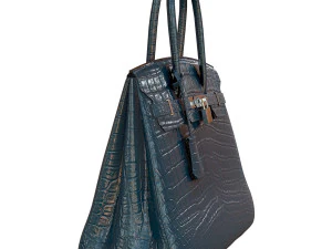 Bag blue crocodile leather 3D Model
