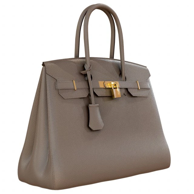 Bag gray leather 3D Model .c4d .max .obj .3ds .fbx .stl .blend 