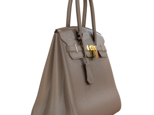 Bag gray leather Modelo 3D