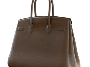 Bag gray leather Modelo 3D