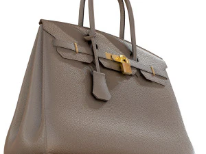 Bag gray leather 3D Model
