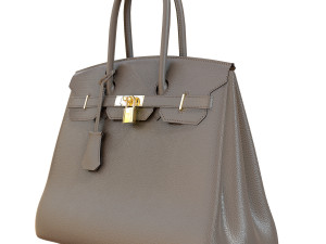 Bag gray leather Modelo 3D