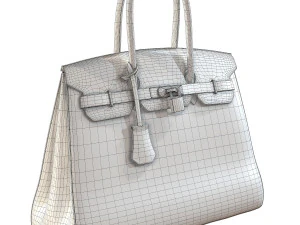 Bag gray leather 3D Model