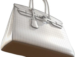 Bag gray leather 3D Model