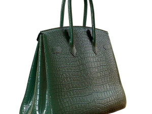 Bag green crocodile leather 3D Model