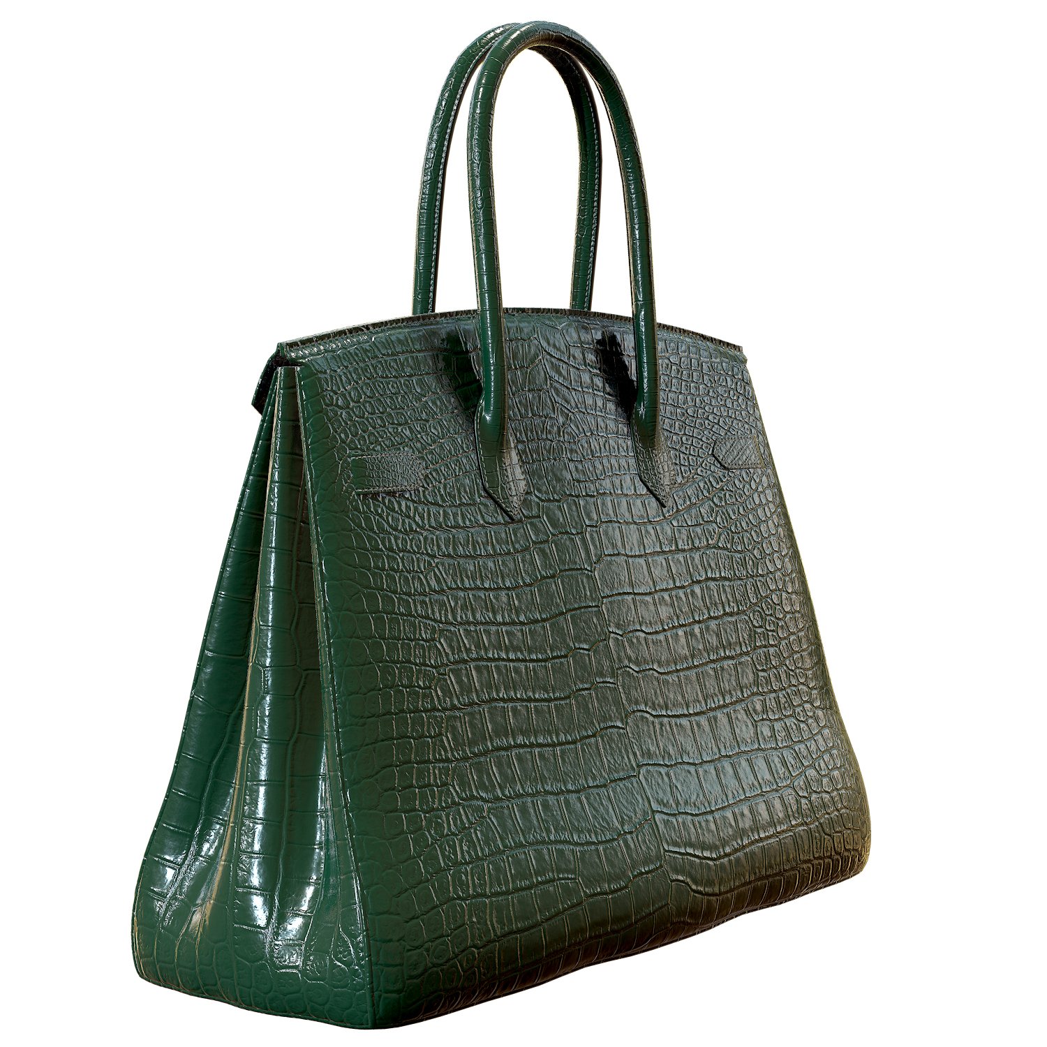 3D model Hermes Birkin Bag Green Crocodile Leather VR / AR / low-poly