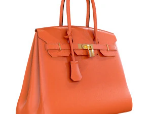 Sac en cuir orange Modèle 3D