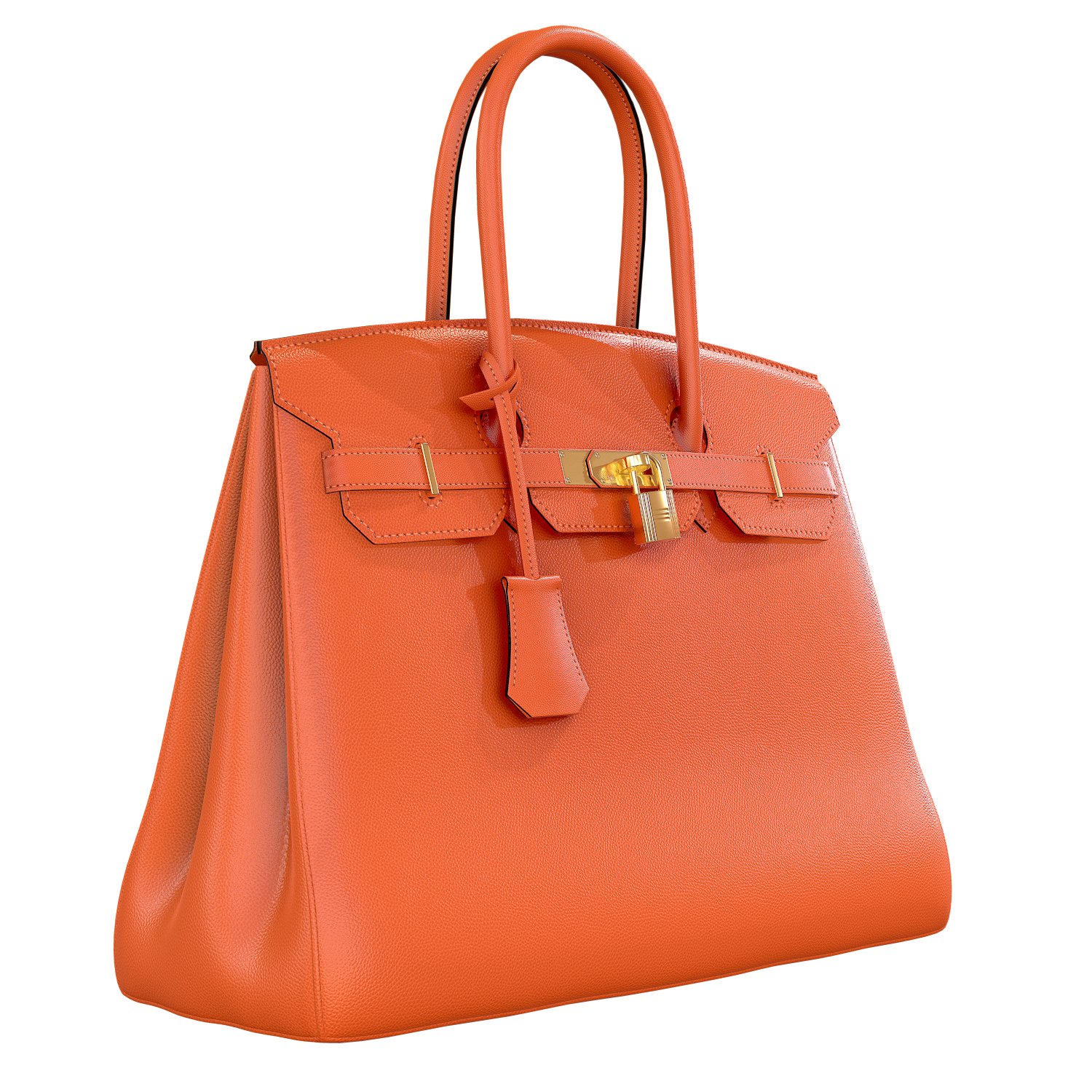 hermes birkin bag orange leather 3D Model in Clothing 3DExport