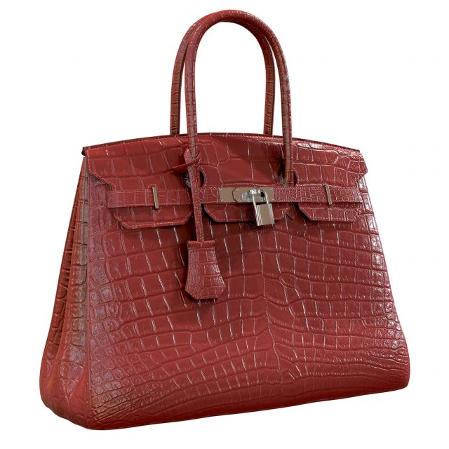 Bag red crocodile leather 3D Model .c4d .max .obj .3ds .fbx .stl .blend 