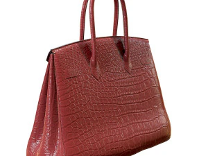 Bag red crocodile leather 3D Model