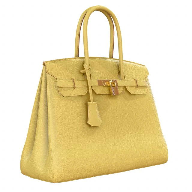 Bag yellow leather 3D Model .c4d .max .obj .3ds .fbx .stl .blend 