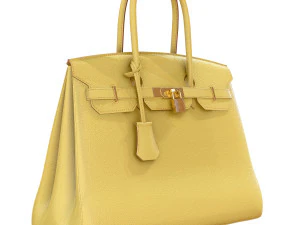 Sac en cuir jaune Modèle 3D
