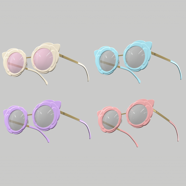 Sunglasses eyewear 4 colors 3Dモデル .c4d .max .obj .3ds .fbx .stl .blend