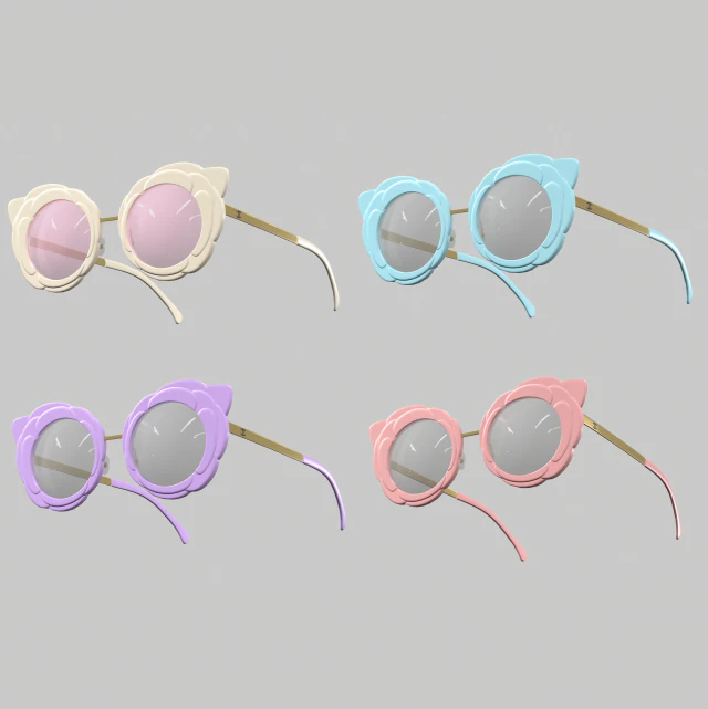 Sunglasses eyewear 4 colors 3D Model .c4d .max .obj .3ds .fbx .stl .blend 