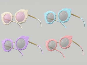 chanel sunglasses eyewear 4 colors 3D Model