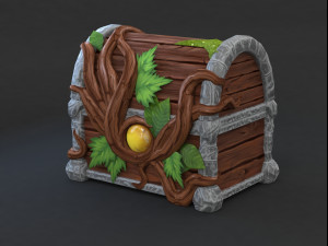 Magic wooden chest Modèle 3D