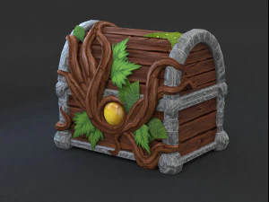 Magic wooden chest 3D Model