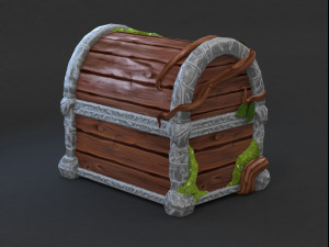 Magic wooden chest Modèle 3D